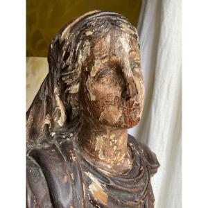 In The State Statue Of Saint Or Virgin18th Century 103cm