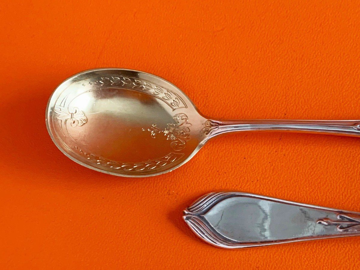 Koch & Bergfeld Bremen, 800 Silver Cutlery, Bremen Lily, Ice Cream Spoon-photo-3