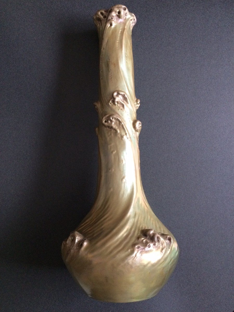 Zsolnay Pecs Hongrie Vase Art Nouveau Eozin-photo-4