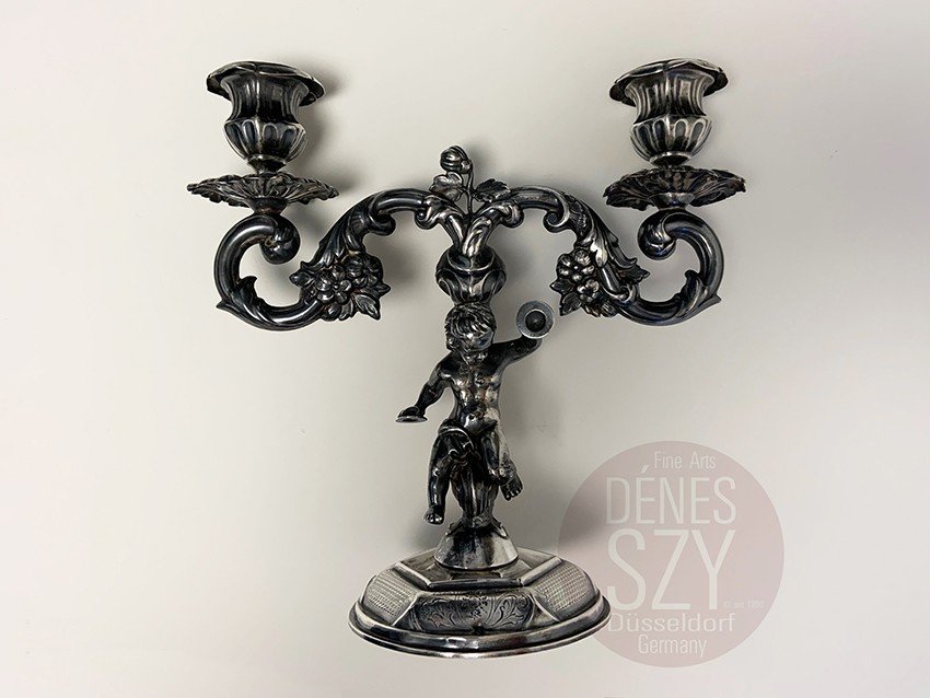 Pair Of Two-branch Candlesticks With Musicians, Vienna Circa 1870-photo-3