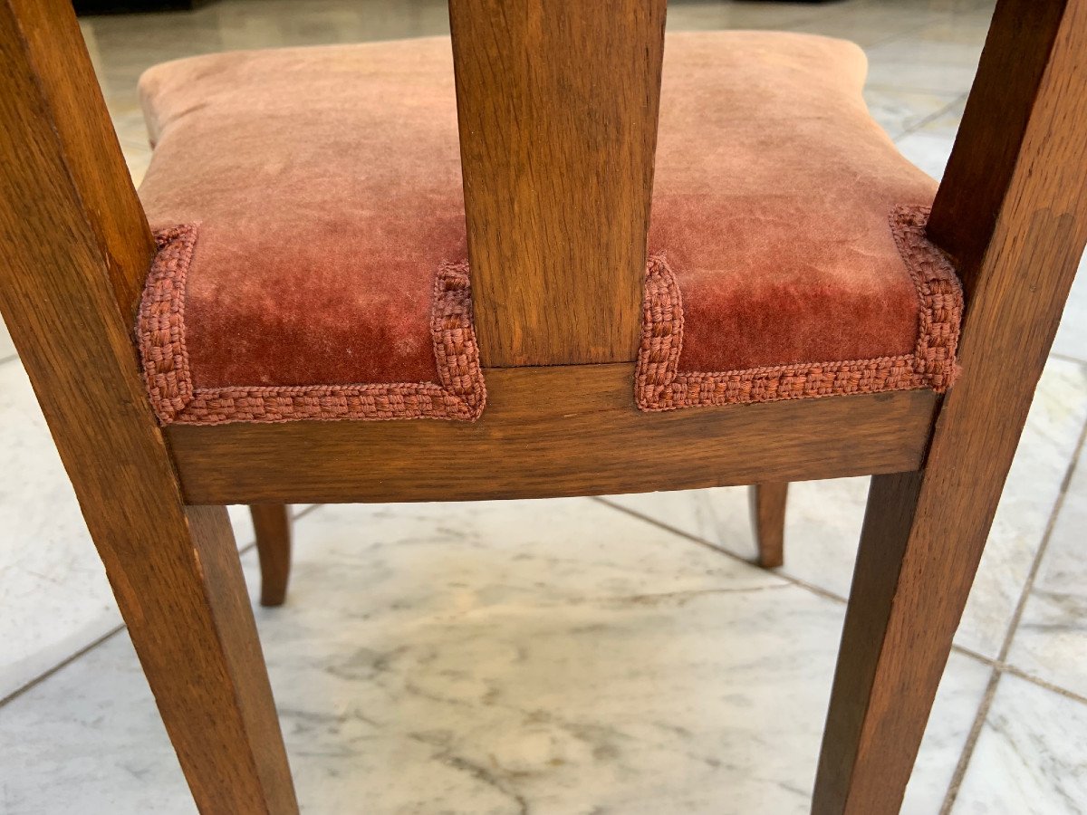 Majorelle Nancy, French Art Nouveau Clematis Pattern Chair Ca 1900, Mahogany.-photo-6