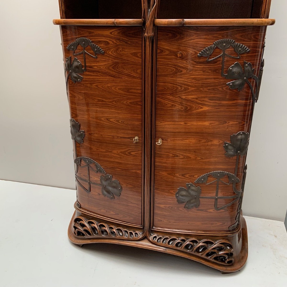 Art Nouveau Living Room Furniture, Museum Quality Cabinet, By Louis Majorelle Design Paris 1900-photo-2