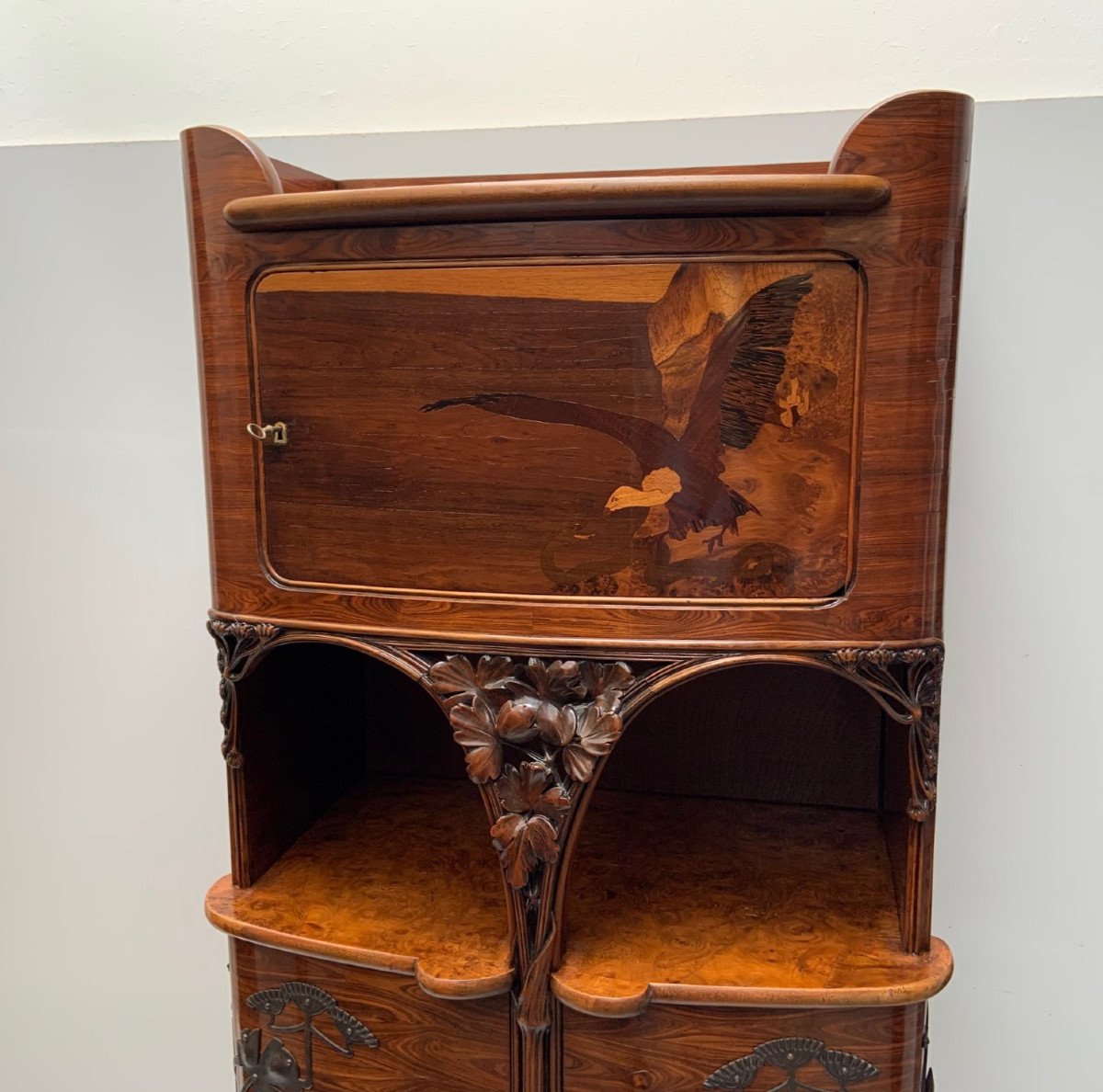 Art Nouveau Living Room Furniture, Museum Quality Cabinet, By Louis Majorelle Design Paris 1900-photo-7