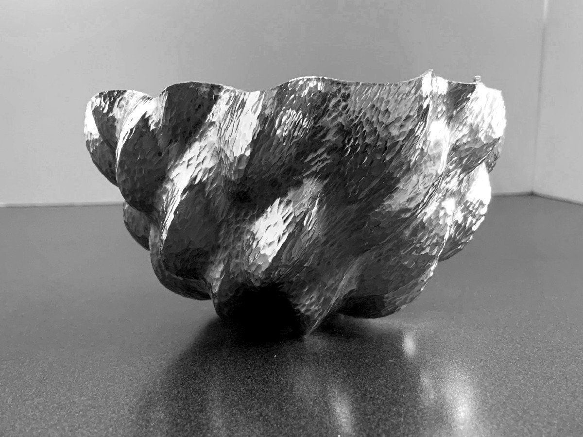 Allan Scharff, Unique Bowl In 999/1000 Silver, Copenhagen 2006. Handwork, Unique Piece-photo-3