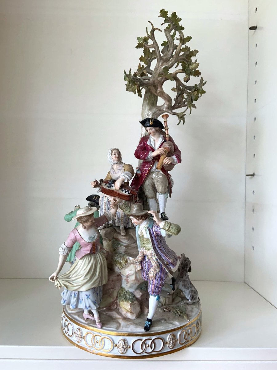 Grand Groupe De Figurines En Porcelaine De Meissen « Gärtnergruppe Am Baum », Thanksgiving-photo-3