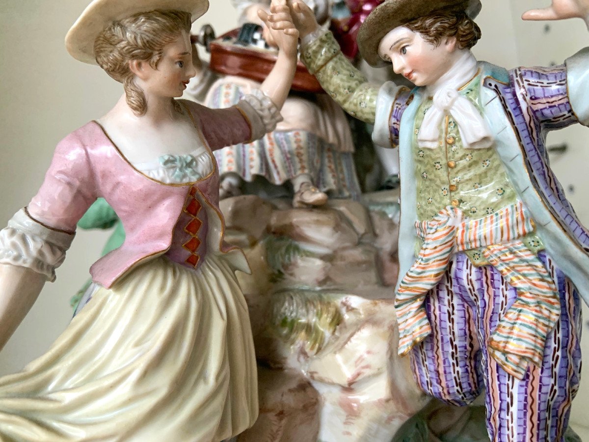 Grand Groupe De Figurines En Porcelaine De Meissen « Gärtnergruppe Am Baum », Thanksgiving