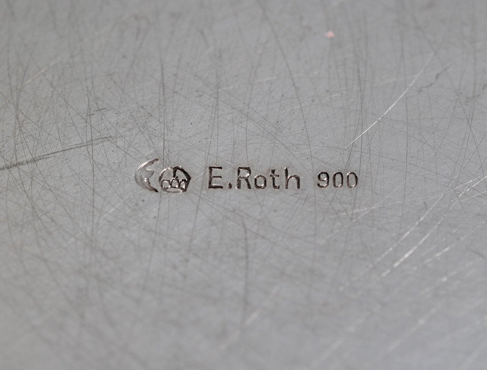 1x Emmy Roth Bauhaus 900 Silver Dessert Bowl, Berlin 1926/28 Germany - Dessert Plate-photo-2