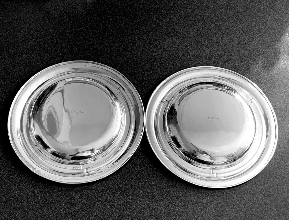 1x Emmy Roth Bauhaus Bol à Dessert En Argent 900, Berlin 1926/28 Allemagne;  Assiette à Dessert-photo-1