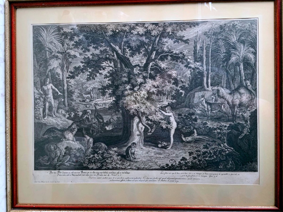 Ridinger, Johann Elias: (ulm 1698-1767 Augsburg) Paradise Or The Creation And Fall Of The Father