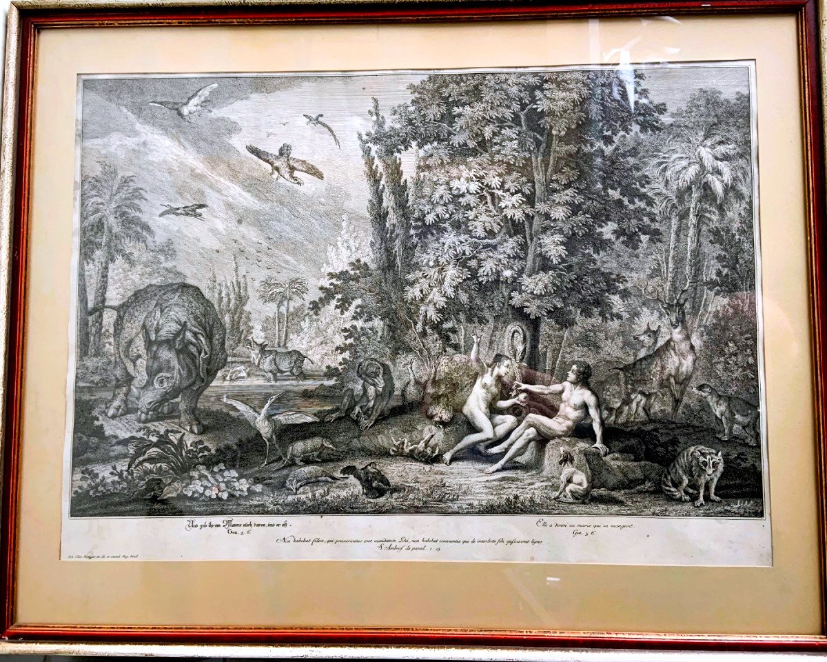 Ridinger, Johann Elias: (ulm 1698-1767 Augsburg) Paradise Or The Creation And Fall Of The Father