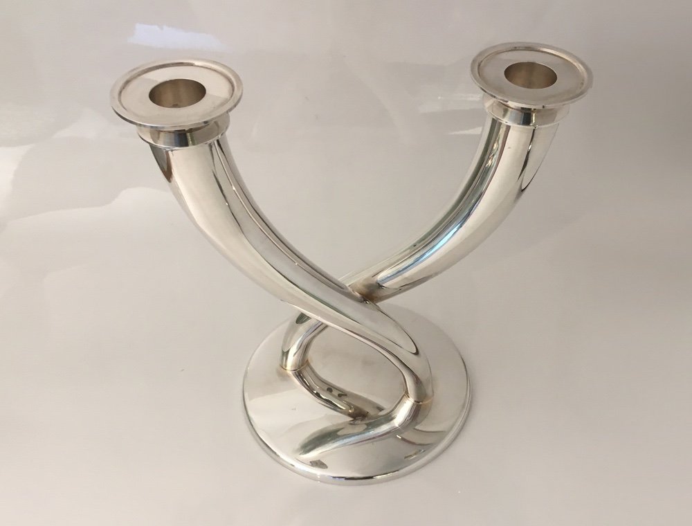 Candleholder, Design: Gio Ponti, 1960s, Christofle, Paris France 1960, Silver Plated-photo-2