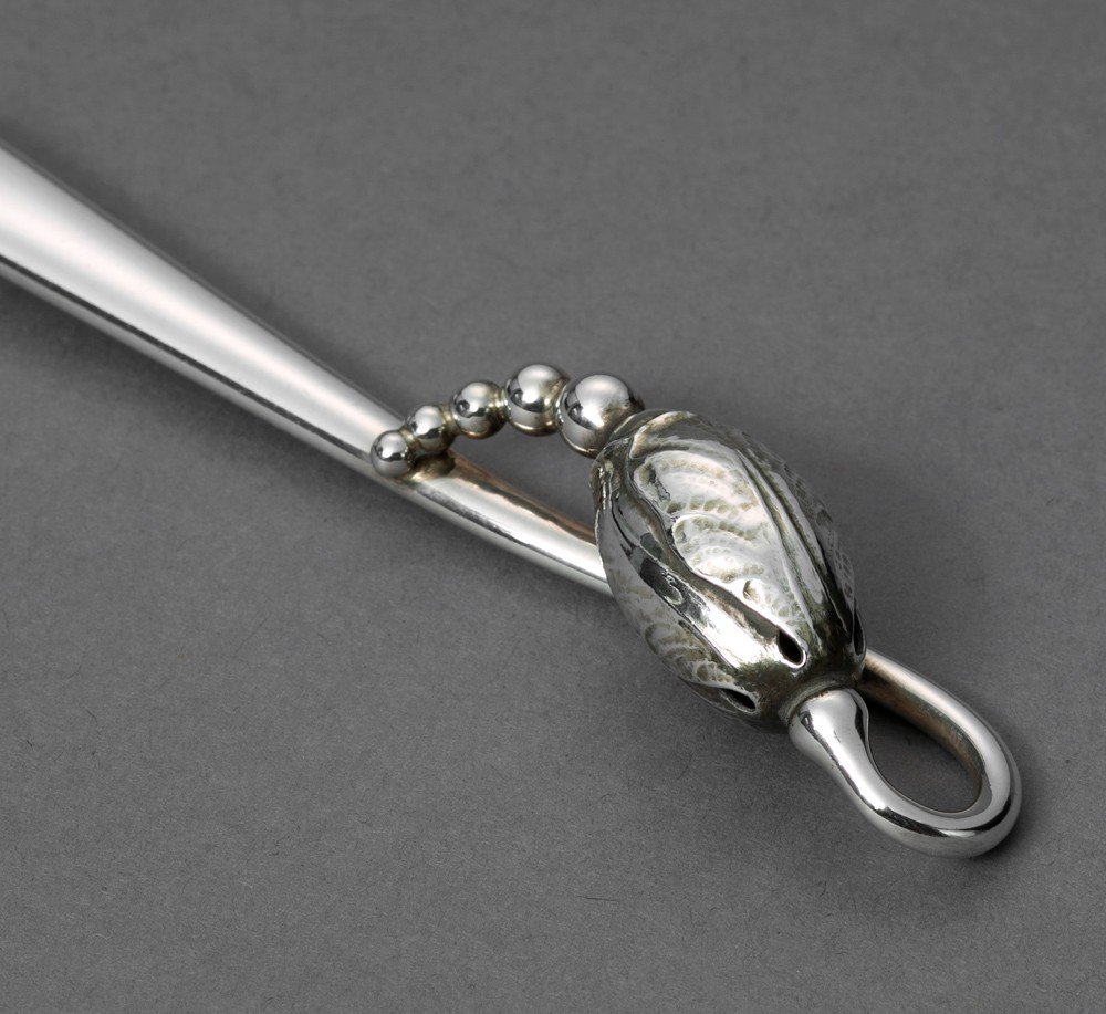 Georg Jensen Blossom #84 Art Nouveau Sterling Silver Cake Fork, Copenhagen-photo-3