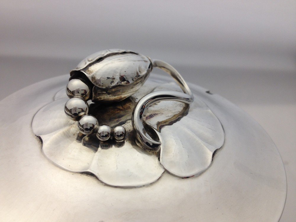 Georg Jensen Silver, Baccarat Art Nouveau Jam Jar #2 A Blossom-photo-2