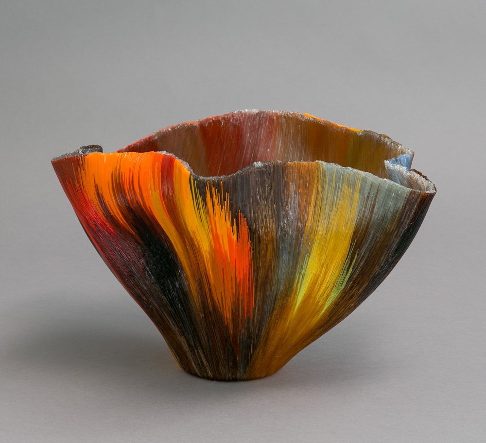 Mary Ann Toots Zynsky Studio Glass Vase En Verre Ritemprare Serena-photo-3