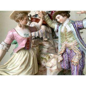 Grand Groupe De Figurines En Porcelaine De Meissen « Gärtnergruppe Am Baum », Thanksgiving