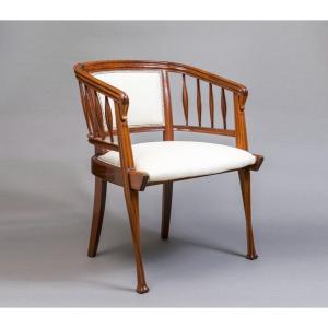 Louis Majorelle Nancy 1900 Art Nouveau Fauteuil d'enfant en Acajou 