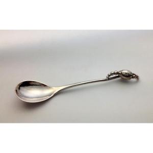 Georg Jensen Blossom #84 Sterling Silver Coffee Spoon, Copenhagen, Denmark