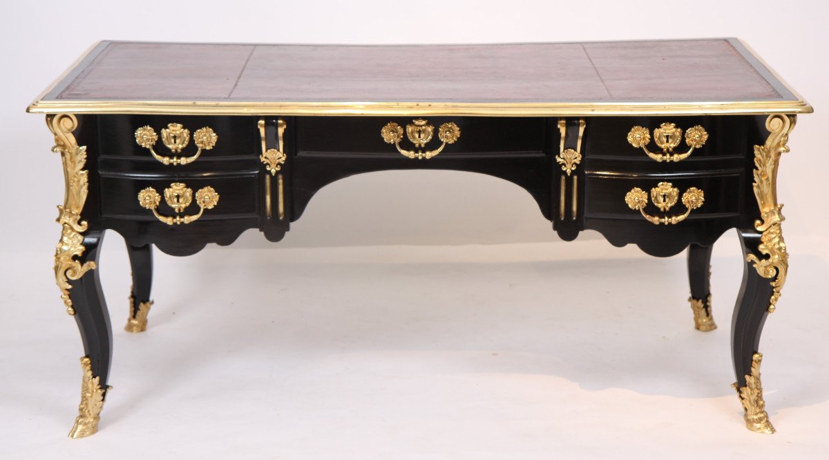 Rare And Important Louis XIV Double Sided Flat Desk With Caissons-photo-2