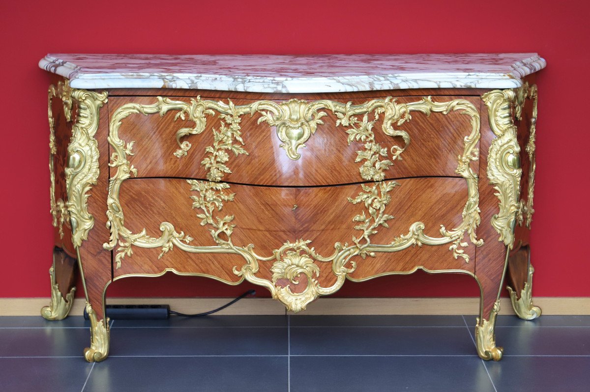 Importante Commode Louis XV, Modele De Charles Cressent-photo-4