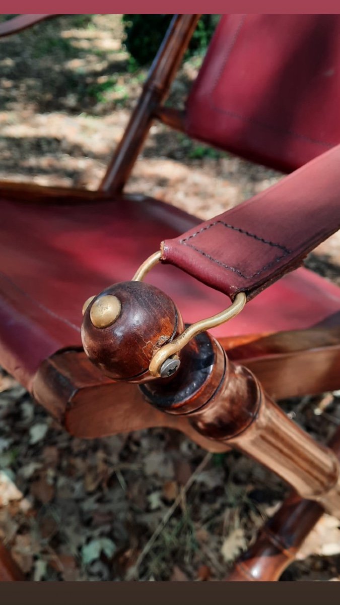 Folding Armchair And Its Bamboo Style Stool-photo-4