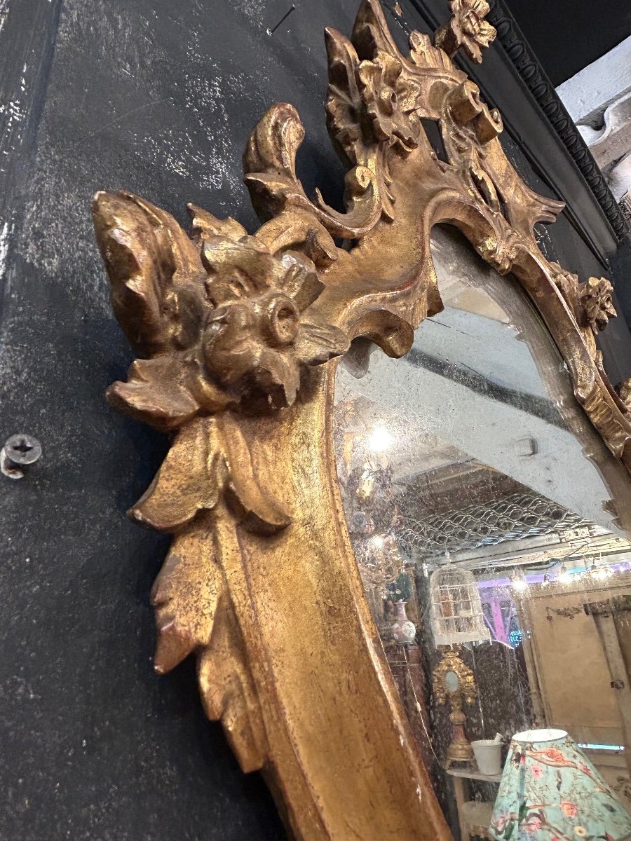 Italian Golden Wood Mirror -photo-5