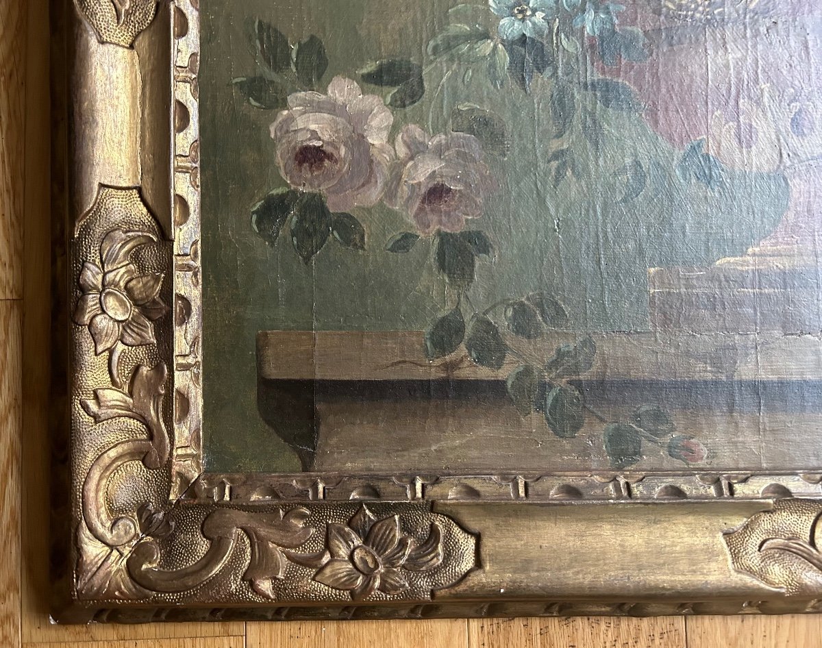 Flower Basin Painting On An Entablature -photo-2