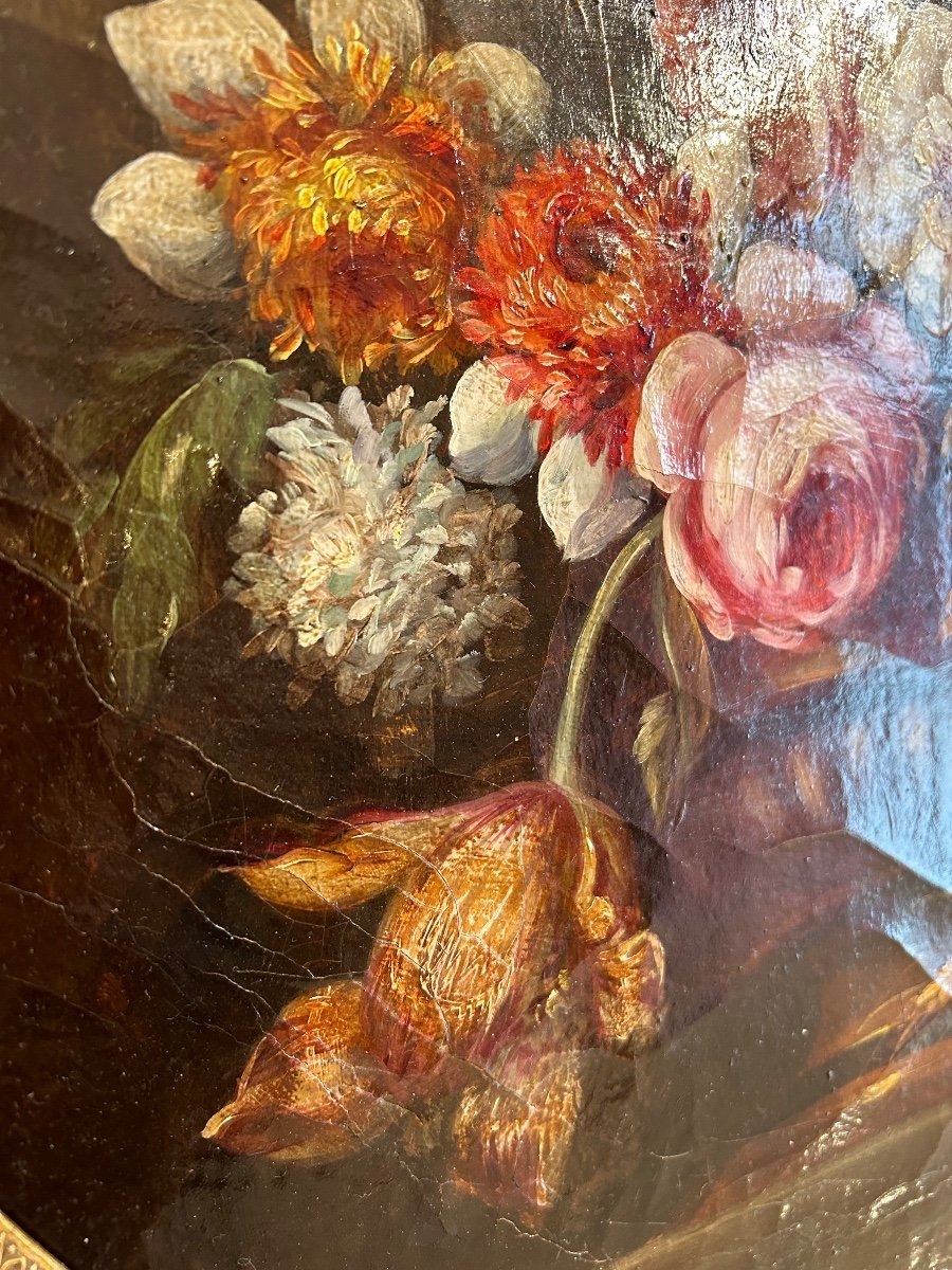 Paire De Tableaux « nature Morte Aux Fleurs « -photo-5