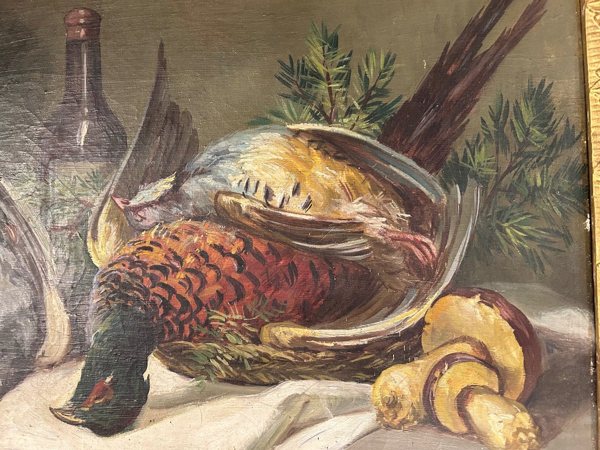 Still Life Painting With Pheasants And Mushrooms -photo-7