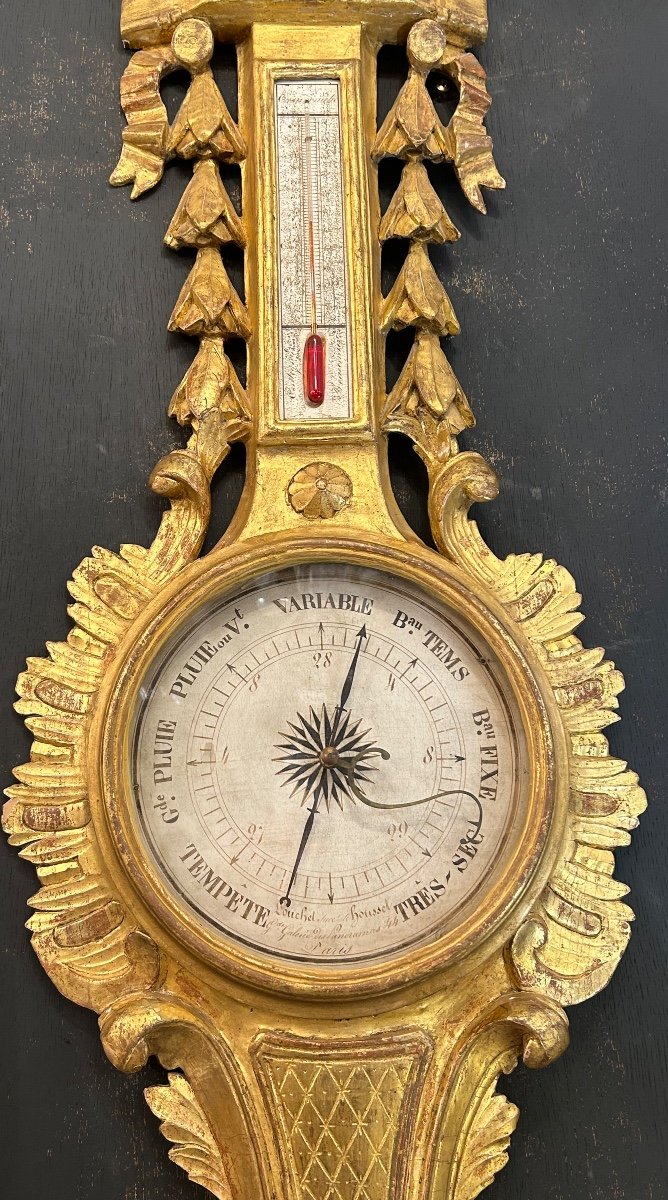 Louis XVI Period Barometer Thermometer -photo-3