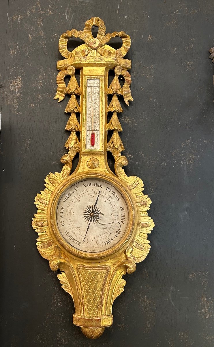 Louis XVI Period Barometer Thermometer 