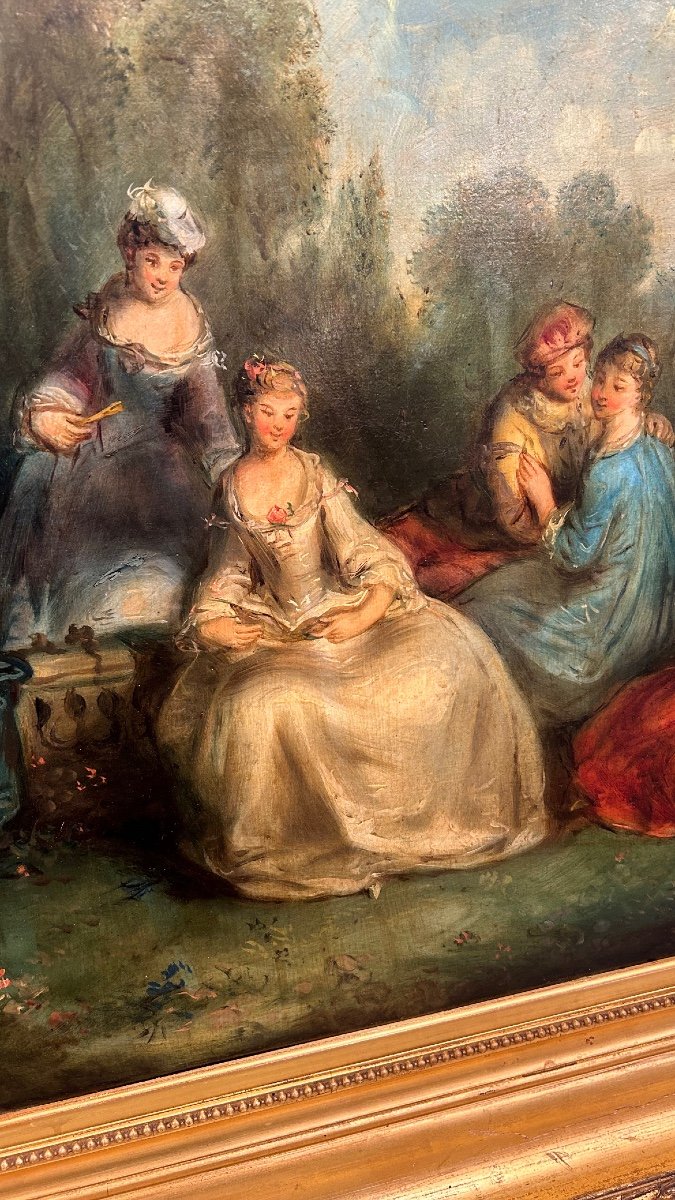 Oil Painting On Canvas In The Style Of Watteau -photo-2