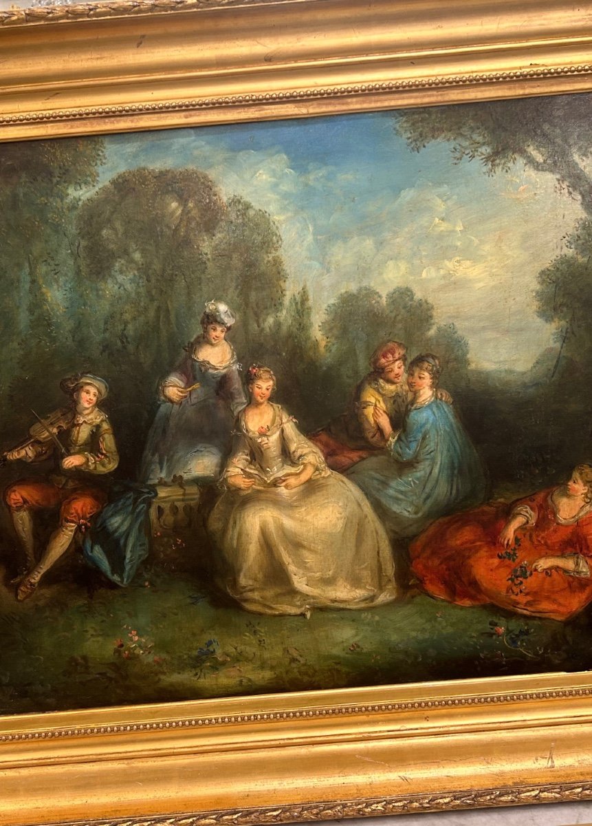 Oil Painting On Canvas In The Style Of Watteau -photo-3