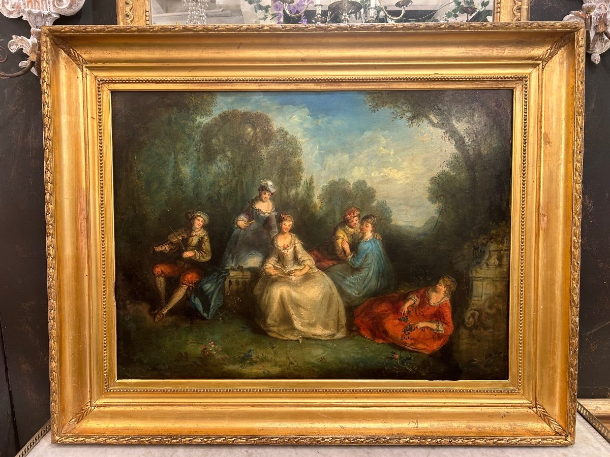 Oil Painting On Canvas In The Style Of Watteau -photo-4