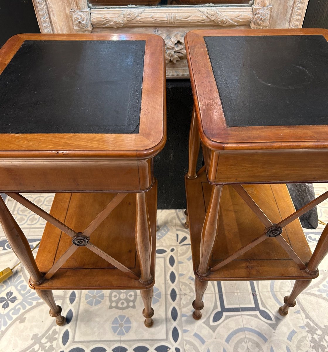 Pair Of Charles X Style Bedside Tables-photo-2