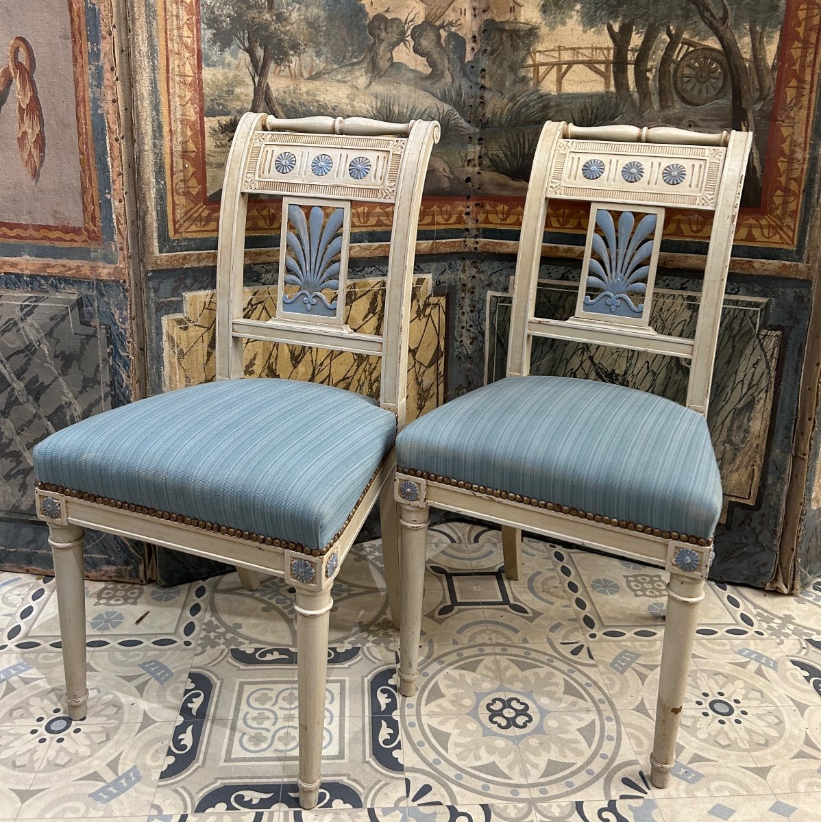 Pair Of Directoire Chairs