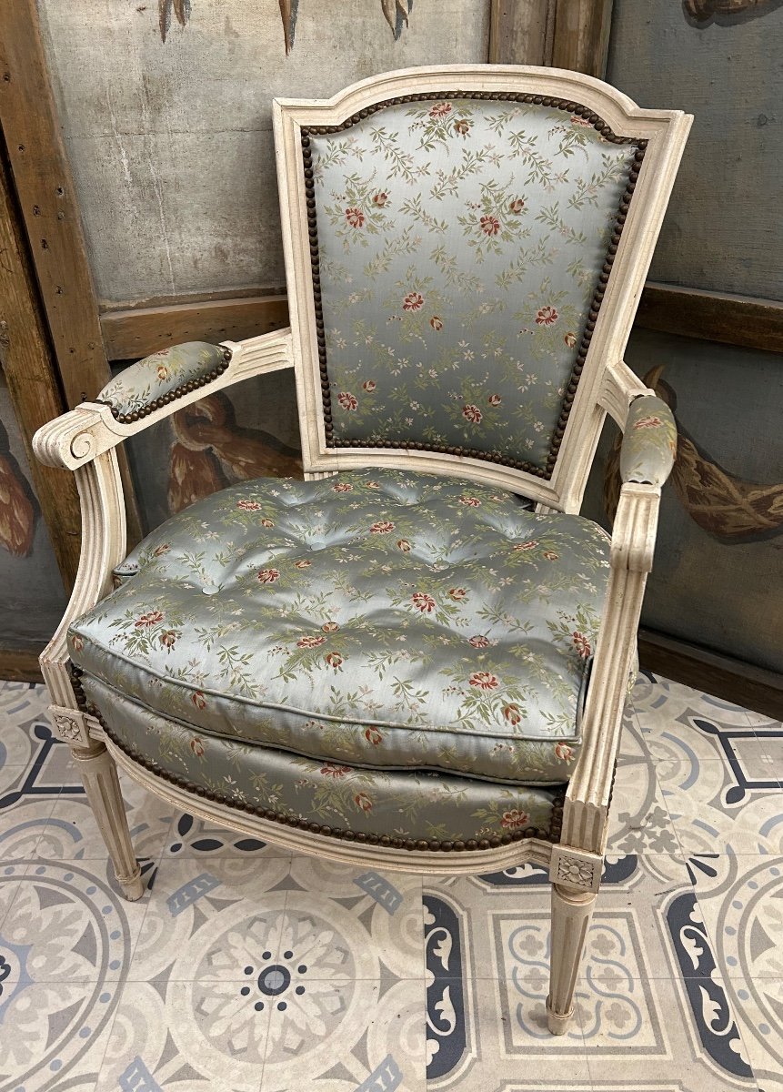 Paire De Fauteuils De Style Louis XVI -photo-3