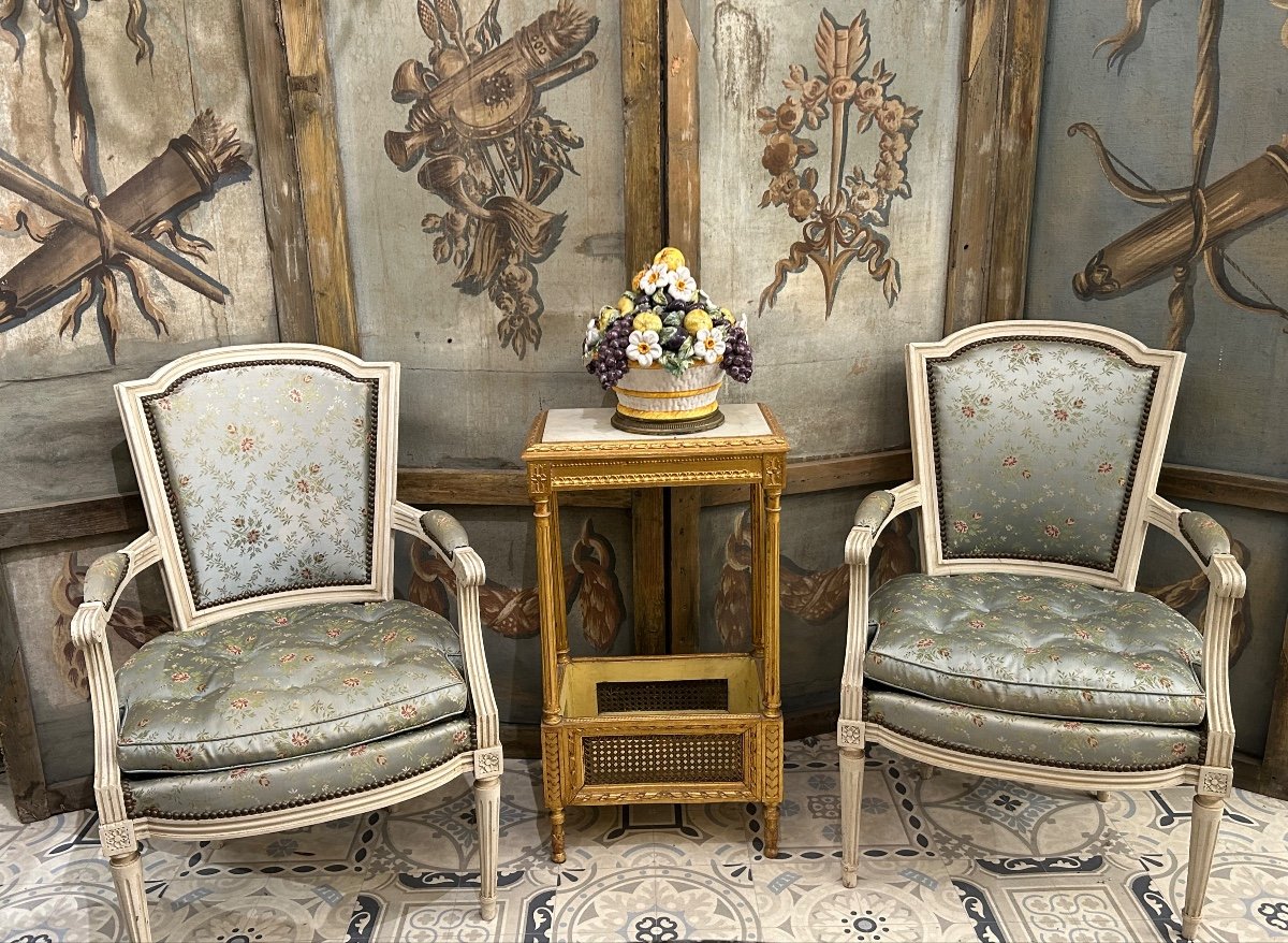 Paire De Fauteuils De Style Louis XVI -photo-6