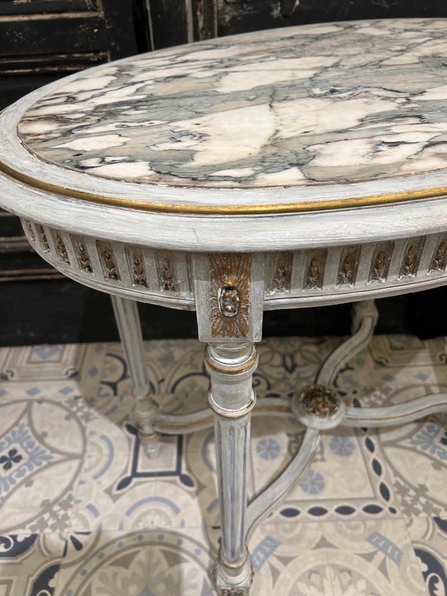 Louis XVI Style Oval Center Table -photo-3