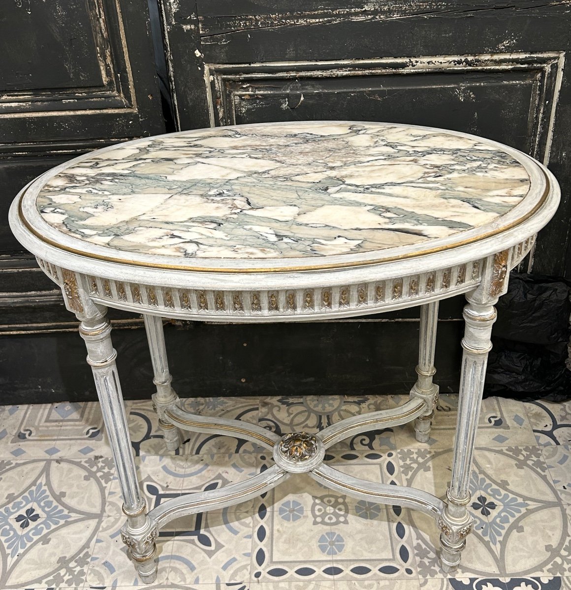 Louis XVI Style Oval Center Table 