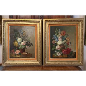 Pair Of “still Life With Flowers” Paintings