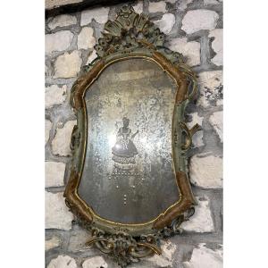 Venetian Lacquered Wood Mirror 