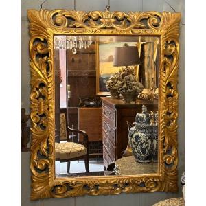 Rectangular Carved Wooden Mirror 