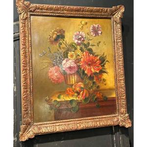 Tableau Bouquet De Fleurs Sur Entablement 