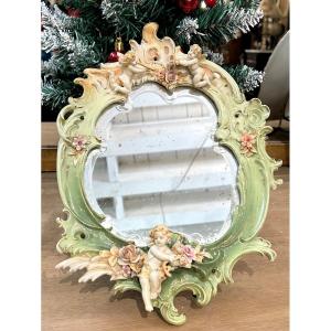 German Porcelain Table Mirror 