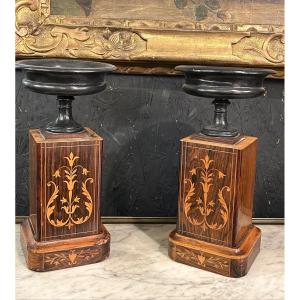 Paire D’urnes En Bois époque Charles X