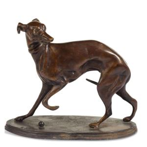 Bronze Greyhound After Pierre-jules Mene 