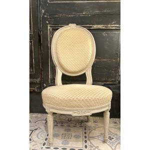 Louis XVI Style Patinated Molded Armchair