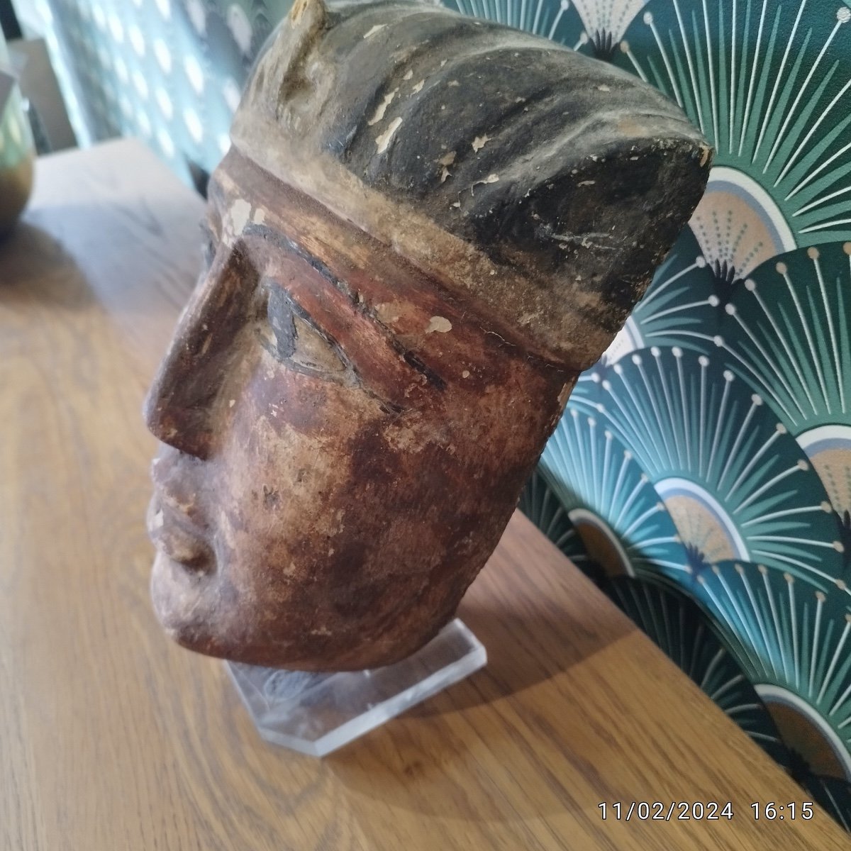 Egyptian Wooden Sarcophagus Head-photo-2