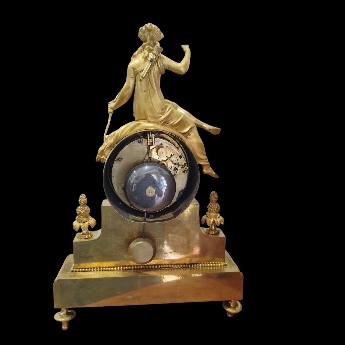 Pendule De Cheminée Au Thème De Diane,provenance Succession Paul Meurice-photo-1