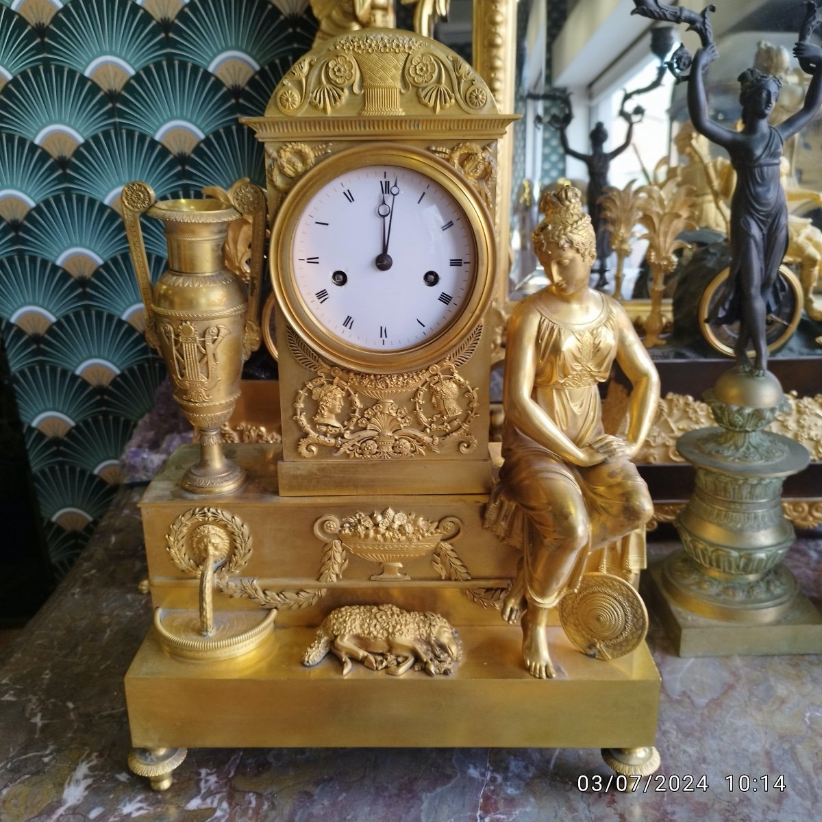 Clock A La Bergère Empire Period -photo-2
